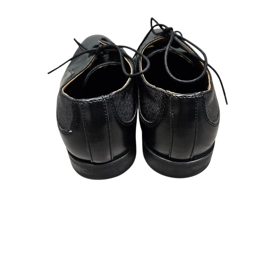Alfani Jackson Dress Shoes‎ Mens 10.5M Black Textured Mixed Media Oxfords